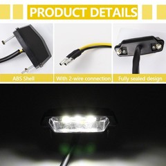 2PCS Motorcycle LED License Plate Light, 12V High Brightness White License Pl…