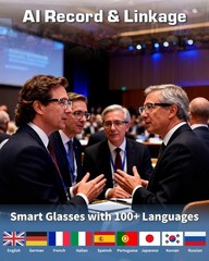 AI Smart Glasses Bluetooth Call Audio Translation for Men and Women Work Glasses