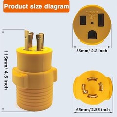 Groovely NEMA Generator Welder Adapter,30 Amps to 50 Amps L14-30P to 6-50R