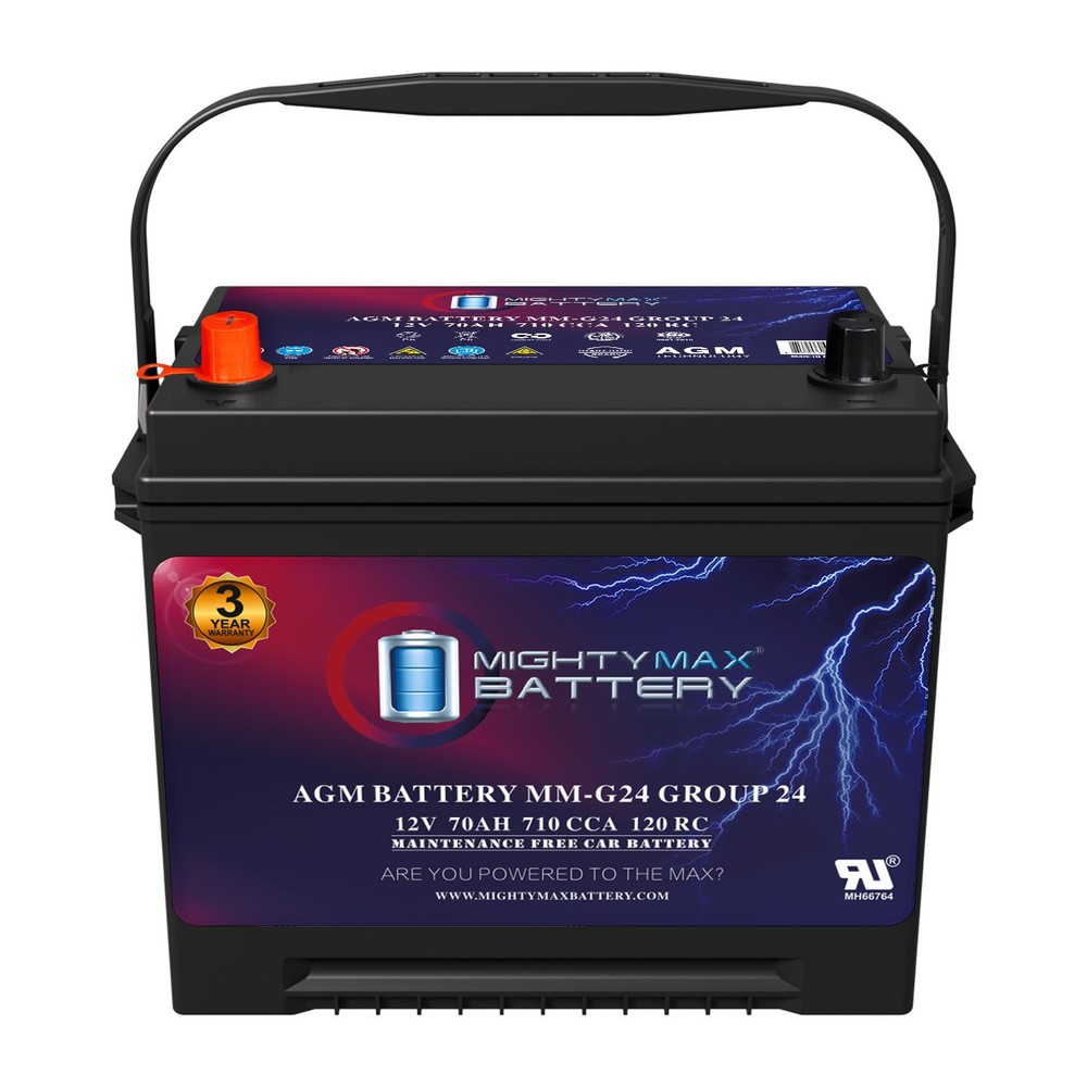 Mighty Max Battery MM-G24 BCI Group 24 12V 70 AH, 120RC 710 CCA AGM Car battery