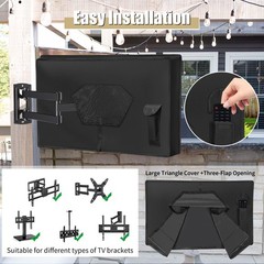Outdoor TV Cover 600D Heavy-Duty Waterproof UV Protector for 32-65″ Flat Screen