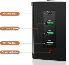 DC 12V 24V to 5V USB Step down Converter 68W 12V to USB Multi Port Power Adapter
