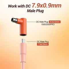 Compact 90-Degree DC8020 to DC7909 Connector – Ideal for Outdoor Power Stations