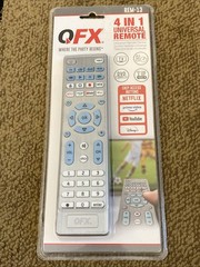 QFX 4 in 1 Universal Remote REM-13 Silver 03/2025 Easy Access Button Free-Ship