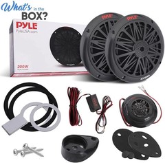 Pyle 6.5″ 200 W Marine Boat Speaker System Weather Proof Dual 2 Way