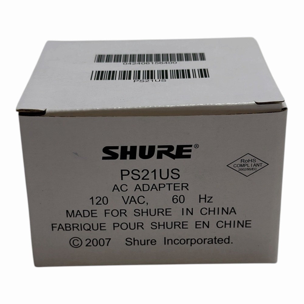NEW Shure PS21US AC Adapter Power Supply 120v ac/12v dc 400ma output Free S/H