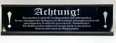 Achtung! Warning Stereo Desk Sign – Custom Silver Aluminum