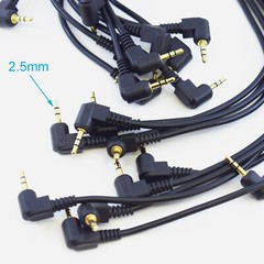 2pcs Right Angle 30cm 2.5mm Stereo Male to 2.5mm Male Aux Audio Adapter Cable US