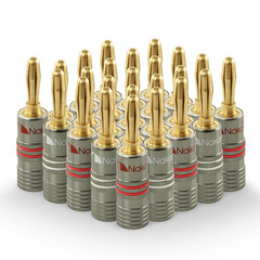 Ultimate Series 24K Gold Plated Beryllium Red Copper Banana Plug 12-18 AWG Gauge