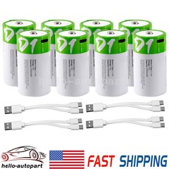 USB AA AAA 9V D Size Lithium ion Li-ion Rechargeable Battery 1.5V W/ Type C Lot