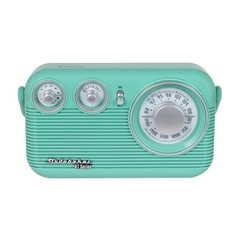 SB2003BT Bluetooth Retro Portable AM/FM Radio with AC or Battery Teal