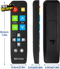 Big Button Universal TV Remote Black Simple Easy to Use Great for Seniors Works