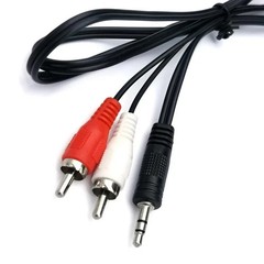 6ft (1/8″) 3.5mm AUX Stereo to 2 RCA Male Audio Y Cable Adapter Cord MP3 iPod