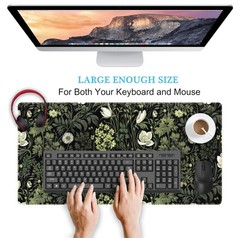Dark Green Floral Plants XXL Gaming 31.5″ x 15.8″,