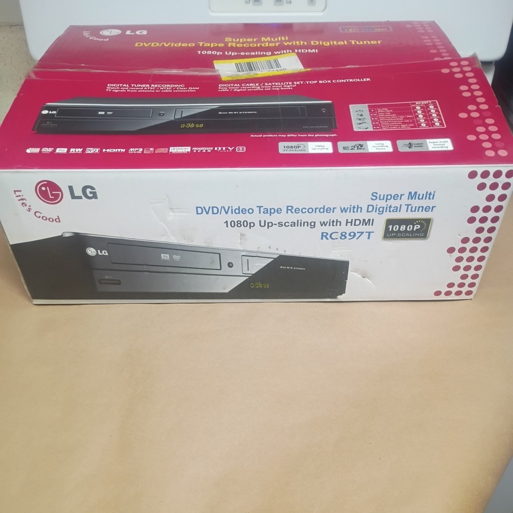 LG RC897T VCR/DVD Recorder Combo 1080P HDMI Output w/Cables TESTED ” NO REMOTE “