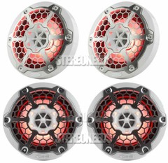 4x DS18 NXL-6M/WH HYDRO White 6.5″ 600 Watt 4 Ohm 2-Way Marine Speakers RGB LED