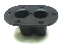 (2) Two DUAL PORT Metal DJ/PA Speaker Stand Internal Adapters 10° & 0° Top Hat