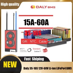 Daly BMS 3S-16S 12V 24V 36V 48V 60V Li-ion LiFePo4 Common Port w/Balance&NTC Lot