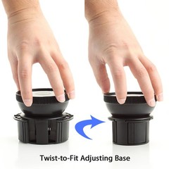 USA Gear Universal Adjustable Vehicle Cup Holder Adapter w/Suction Mount Surface