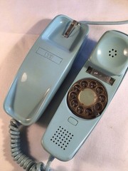 Vintage Trimline Rotary Aqua Blue Turquoise ITT Clean!