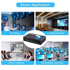 Movcle HDMI Splitter 1 in 4 out Full Ultra HD 1080P 4K/2K 1 4 out, Black