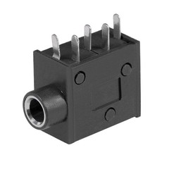 uxcell 6Pcs PCB Mount 3.5mm 5 Pin Socket Headphone Stereo Jack Black-6Pcs