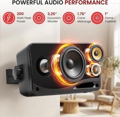 Multi-Room 3-Way Wall Mount Speakers – 200W, ABS & Metal Design for Durability