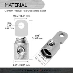 Conext Link RT0N-2 Set Screw Ring Terminal 2 Pack (1/0 Gauge, Nickel)