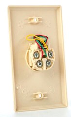1-Port RJ11 6P4C Smooth Telephone Phone Jack Wall Plate Face Plate – Ivory