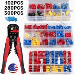 102/300X Assorted Insulated Spade Electrical Wire Connectors Crimp Terminals Kit