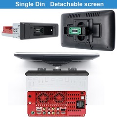 Wireless Apple CarPlay Android Auto 10.1″ Single 1 DIN Car Stereo Head Unit AUX