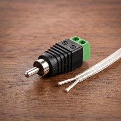 1-500Pcs of Speaker Wire Cable to Audio RCA Male Connector Adapter Jack Plug Lot