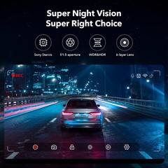 REDTIGER Dash Camera Front and Rear 4K Dash Cam Built-In WiFi & GPS Parking Mode