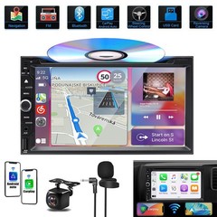 7″ Double 2 Din Car Stereo Apple CD DVD Player Radio CarPlay GPS W/Backup Camera