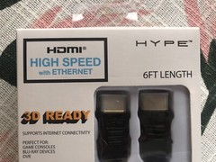 HYPE*HDMI High speed with ethernet*6’ length*3D ready*24k Gold Plated Connectors