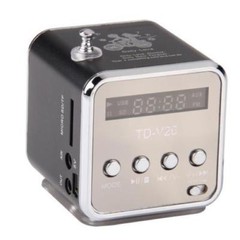 Portable Mini Speaker Music Player FM Radio MicroSD TF USB MP3 – Black