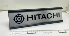 Hitachi Desk Sign – Custom Made Silver Aluminum