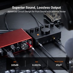 Fosi Audio PH05 Headphone Distribution Amplifier, Stereo 1-in-5-out, 16-300Ω IEM