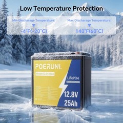 NEW 12V 25Ah LiFePO4 Lithium Battery 320Wh Built-in BMS Deep Cycle for Solar RV