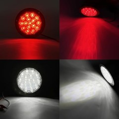 4PCS 4 Inch Round LED Trailer Tail Lights 2 Red and 2 White 4″ Led Stop Brake