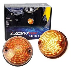 12V 70mm Round Dome Shape Flush Mount Amber Lens Amber Amber Lens Amber LEDs