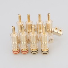 8Pcs 45 Degree Locking Banana Plug 24K Gold Plated Audio Cord Terminal Connector