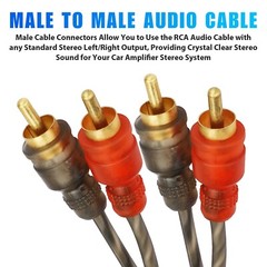 2 PCS RCA Cables 2 Channel Twisted 4Ft Car Audio Shielded Interconnect Amp Wire