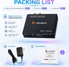 J-Tech Digital Premium Quality 4k HDMI to HDMI + Audio (SPDIF + RCA Stereo) A…
