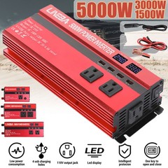 5000W Sine Wave Solar Converter 3000W Car Power Inverter DC 12V To AC 110V 4 USB