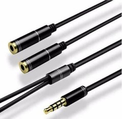3.5mm AUX Audio Mic Splitter Cable Earphone Headphone Adapter 1 Male to 2 Female