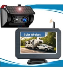 Wireless 5″ Monitor Solar Magnetic Backup Camer For Truck Car Trailer RV 1080P