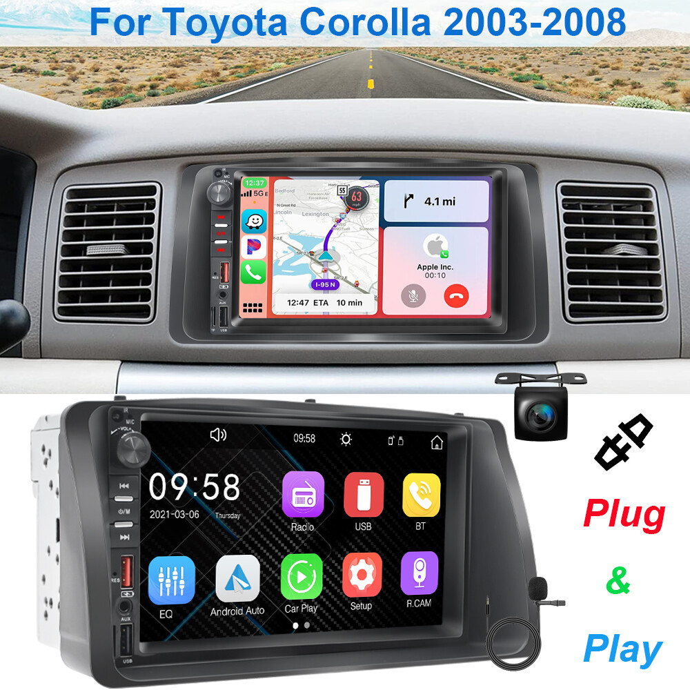 7″ Apple Carplay For Toyota Corolla 2003-2008 Android Auto Car Stereo Radio GPS