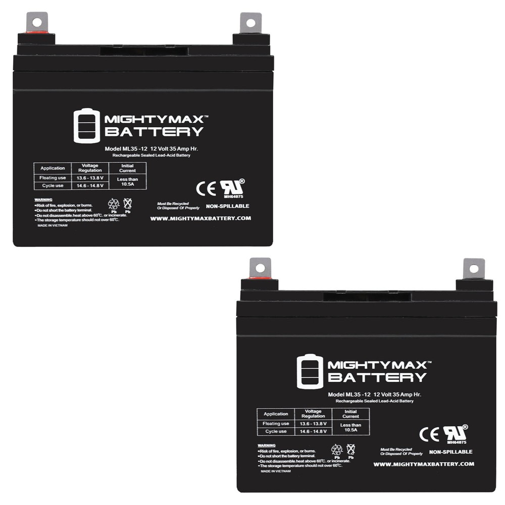 Mighty Max 2 Pack – 12V 35AH SLA Battery Replaces NP38-12 U1-34 UB12350