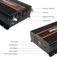 3500 watt power inverter for truck RV vehicle 12v to 110v car power inverter